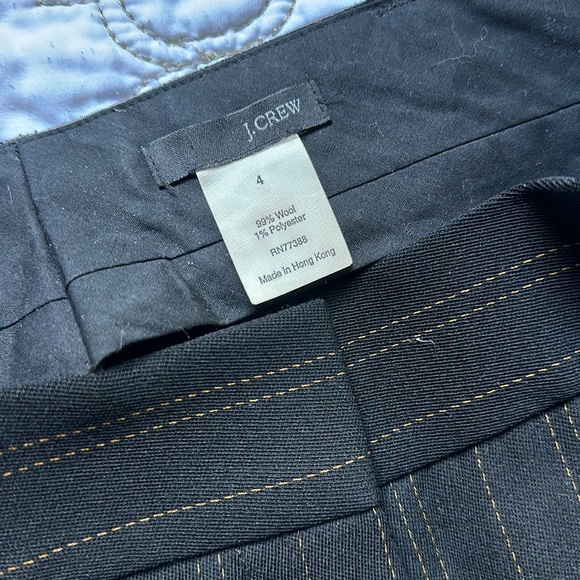 J Crew Black Wool Pinstripe Women’s Trousers - Picture 3 of 5